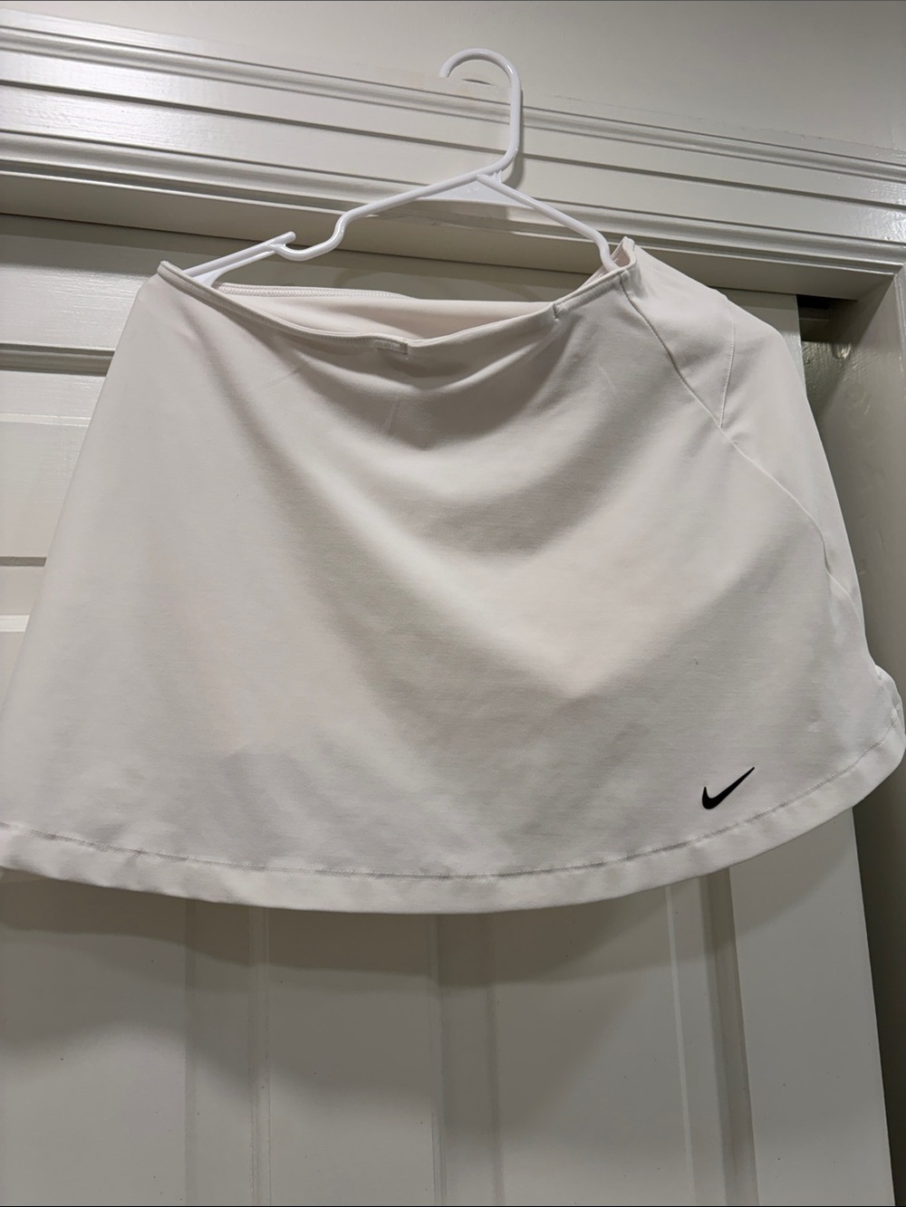 Nike White Athletic Skirt with Black Swoosh
